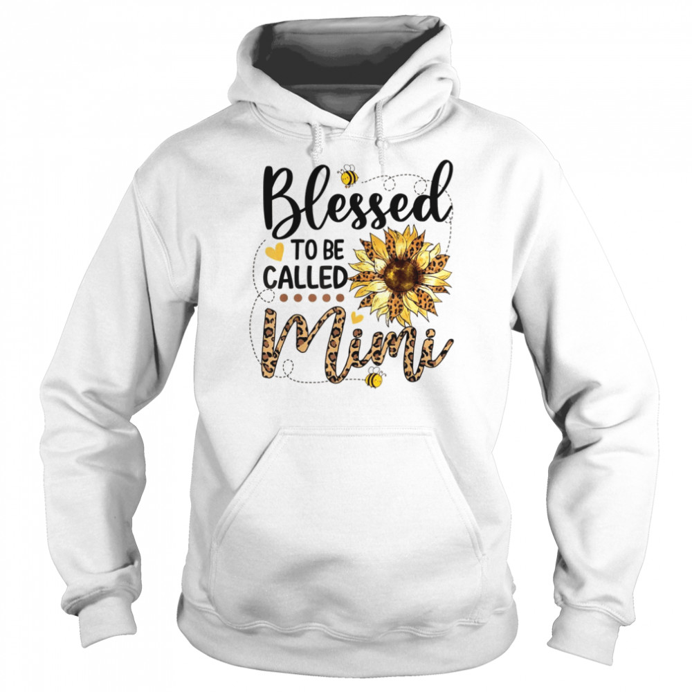 Blessed To Be Called Mimi Leopard Sunflower Bee  Unisex Hoodie