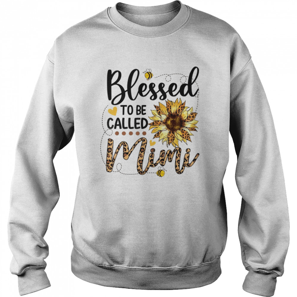 Blessed To Be Called Mimi Leopard Sunflower Bee  Unisex Sweatshirt