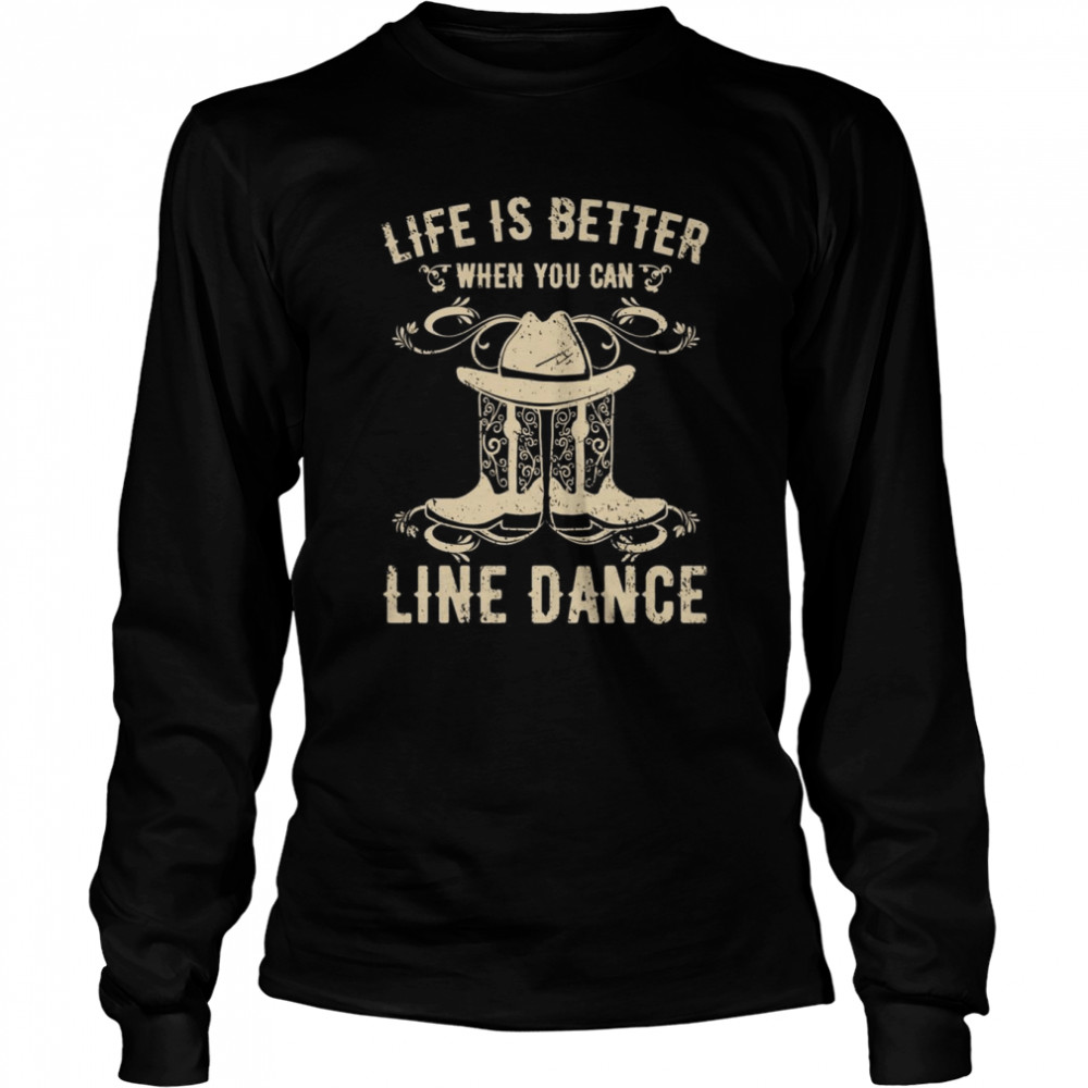 Line Dance Cowboy Cowgirl Western  Long Sleeved T-shirt