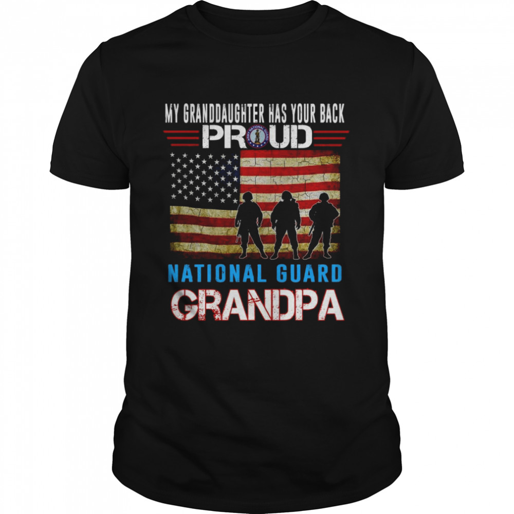 My Granddaughter Has Your Back Proud National Guard Grandpa  Classic Men's T-shirt