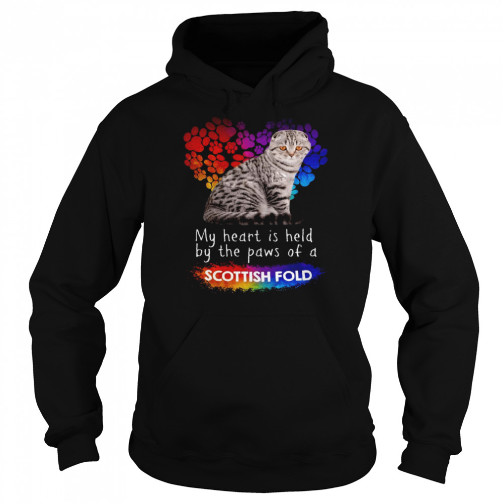 My Heart Is Held By The Paws Of A Scottish Fold Cat  Unisex Hoodie
