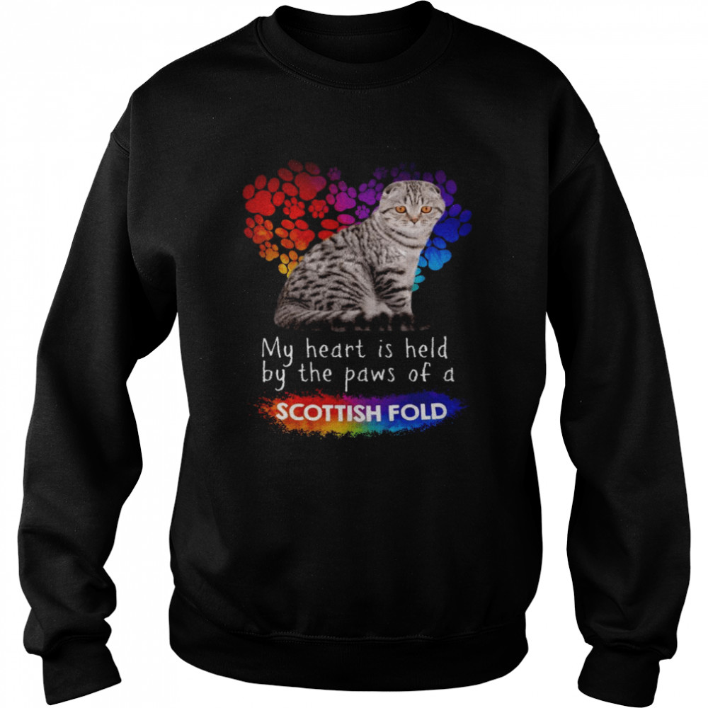 My Heart Is Held By The Paws Of A Scottish Fold Cat  Unisex Sweatshirt