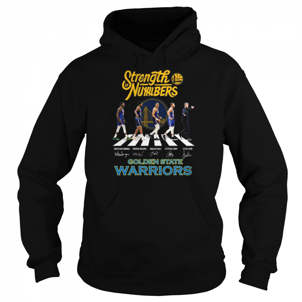 Strength In Numbers Kuminga and Wiggins and Poole and Curry and Keer abbey road Golden State Warriors signatures shirt Unisex Hoodie