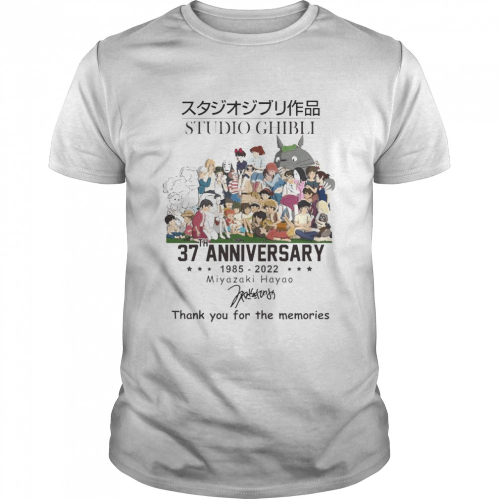 Studio Ghibli 37th anniversary 1985 2022 Miyazaki Hayao thank you for the memories signature shirt