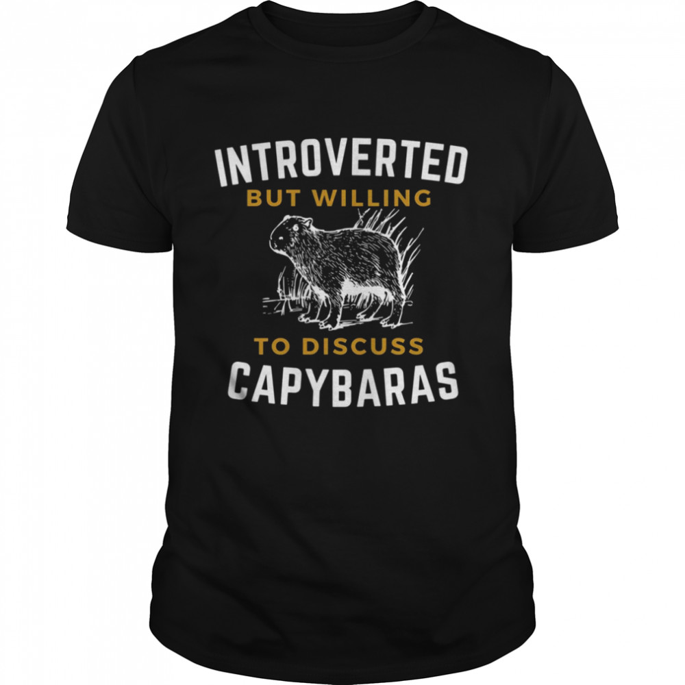 Introverted But Willing To Discuss Capybaras Cute Hamster shirt Classic Men's T-shirt