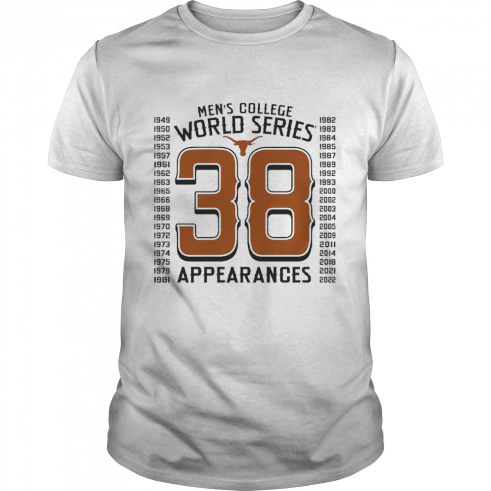 Texas Longhorn 38th Men’s College World Series Appearances 1949 2022 shirt