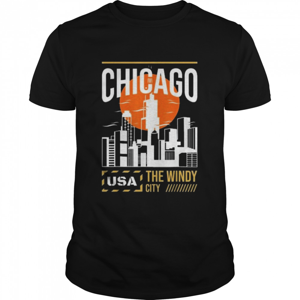 Chicago Vacation Holiday USA Flag  Classic Men's T-shirt