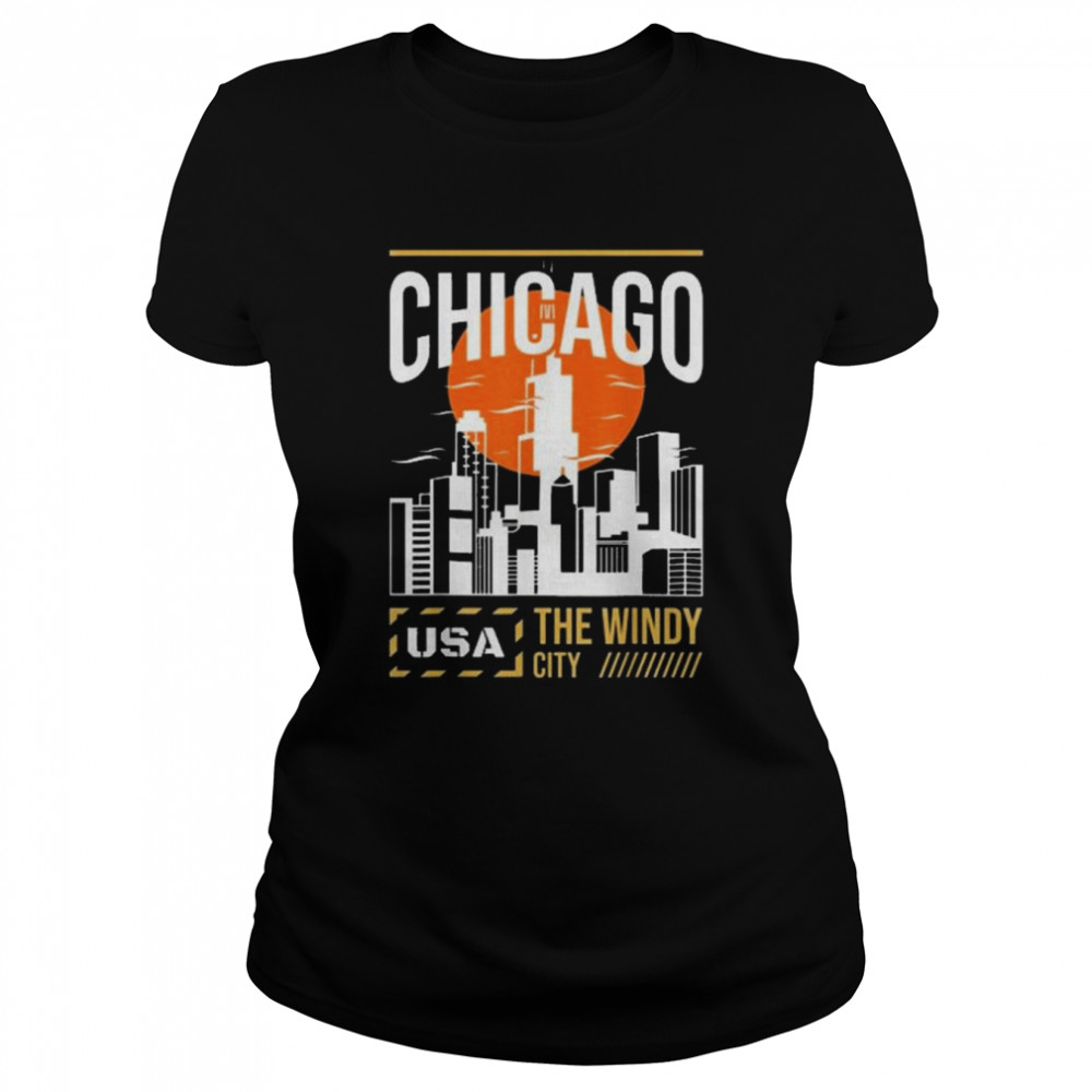 Chicago Vacation Holiday USA Flag  Classic Women's T-shirt