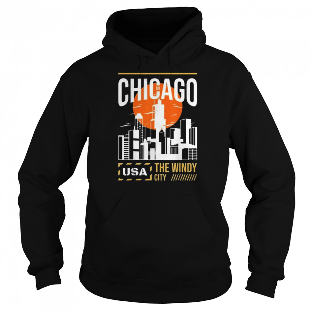 Chicago Vacation Holiday USA Flag  Unisex Hoodie