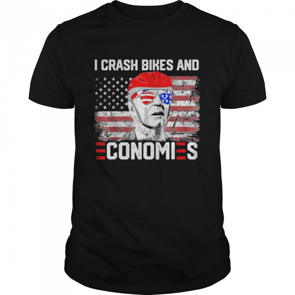 I Crash Bikes and Economies Joe Biden Falling off Bike T-Shirt