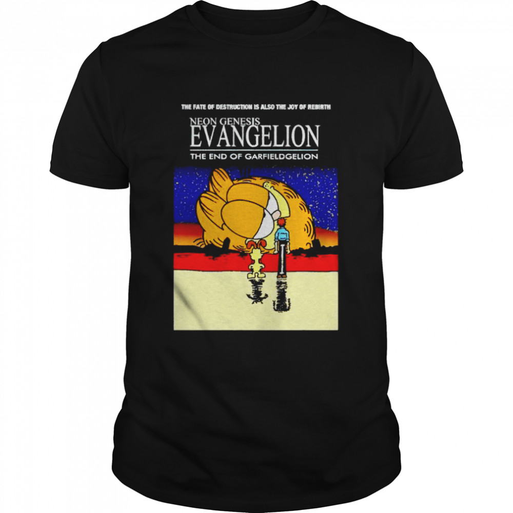 Neon Genesis Evangelion Garfield Meme shirt
