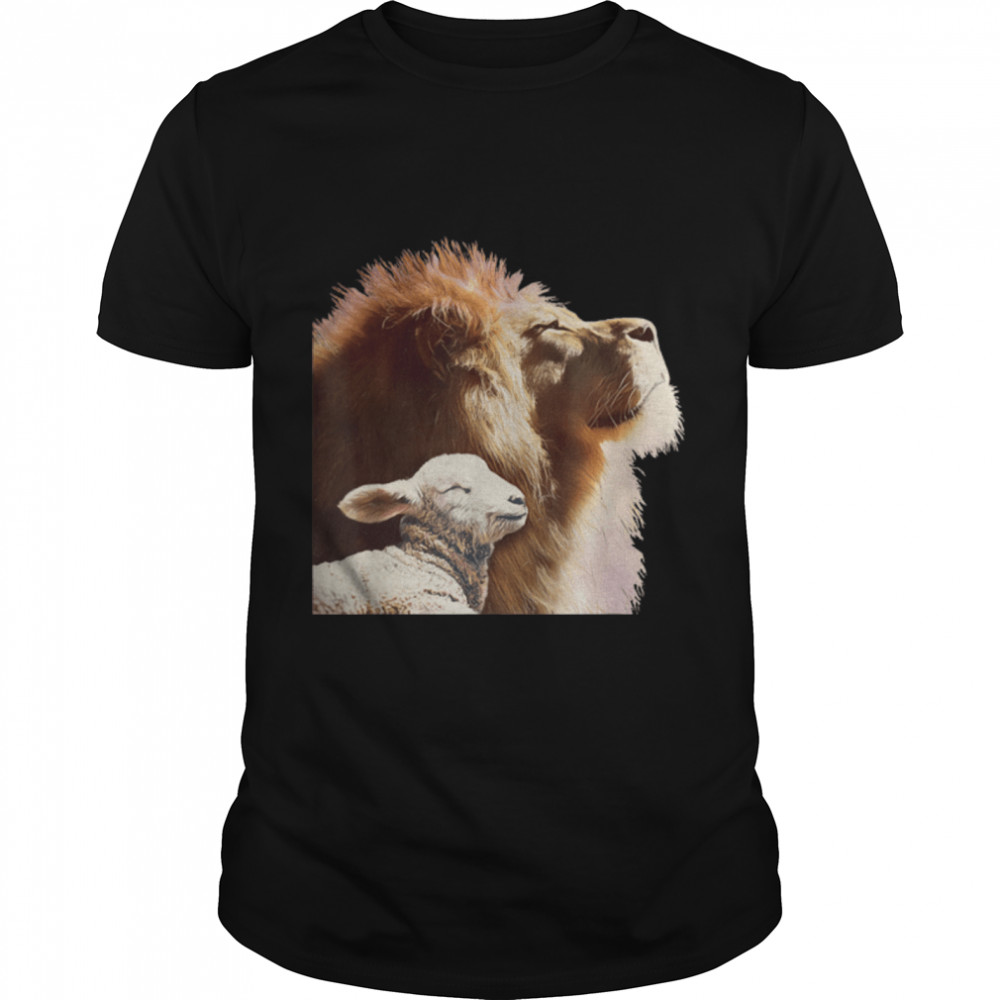 Bible Verse Religious Apparel The Lion and The Lamb T-Shirt B09MDKR2C6