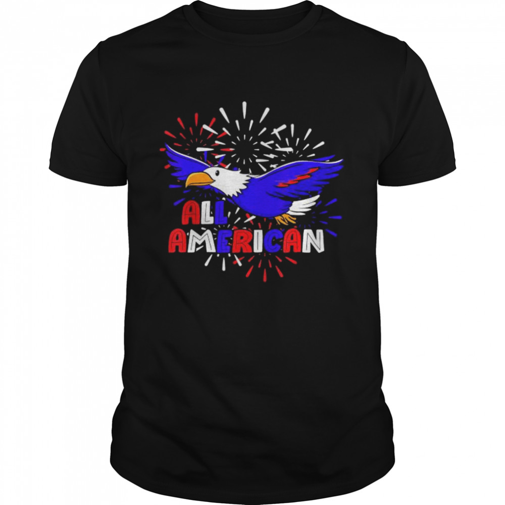 All American patriotic 4th of july eagle fireworks shirt