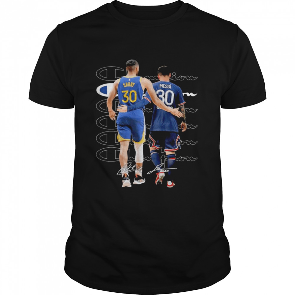 Champions Stephen Curry and Lionel Messi Signatures Shirt
