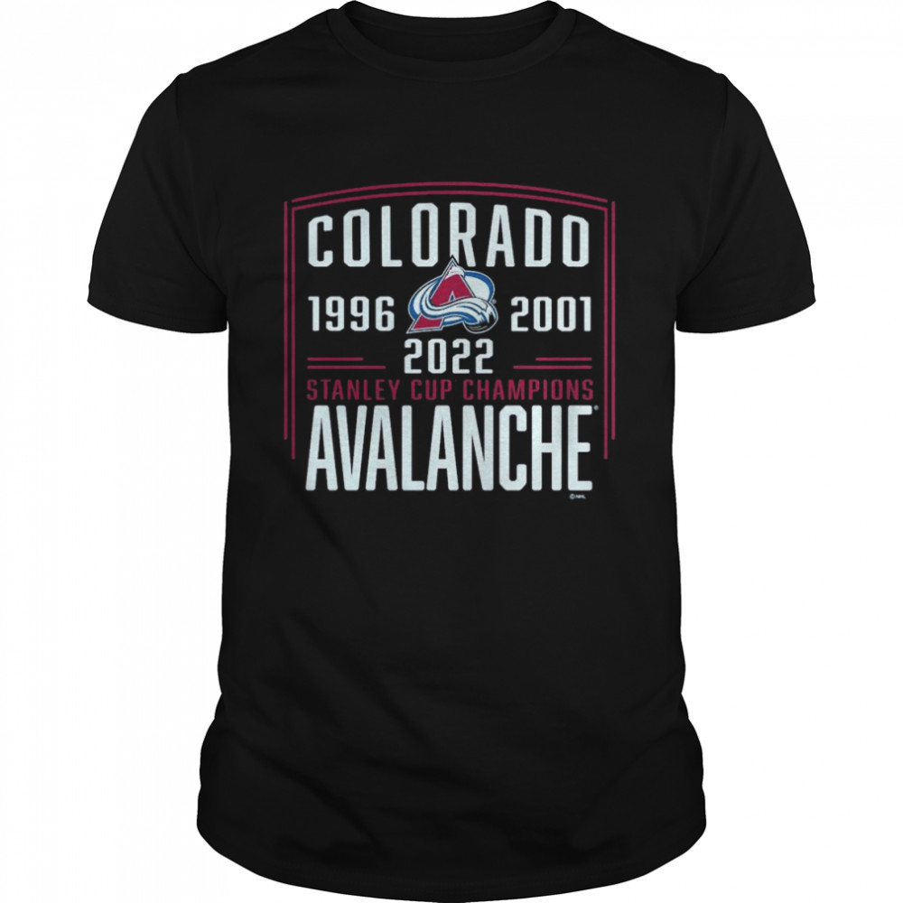 Colorado Avalanche 3-Time Stanley Cup Champions Team Pride T-Shirt