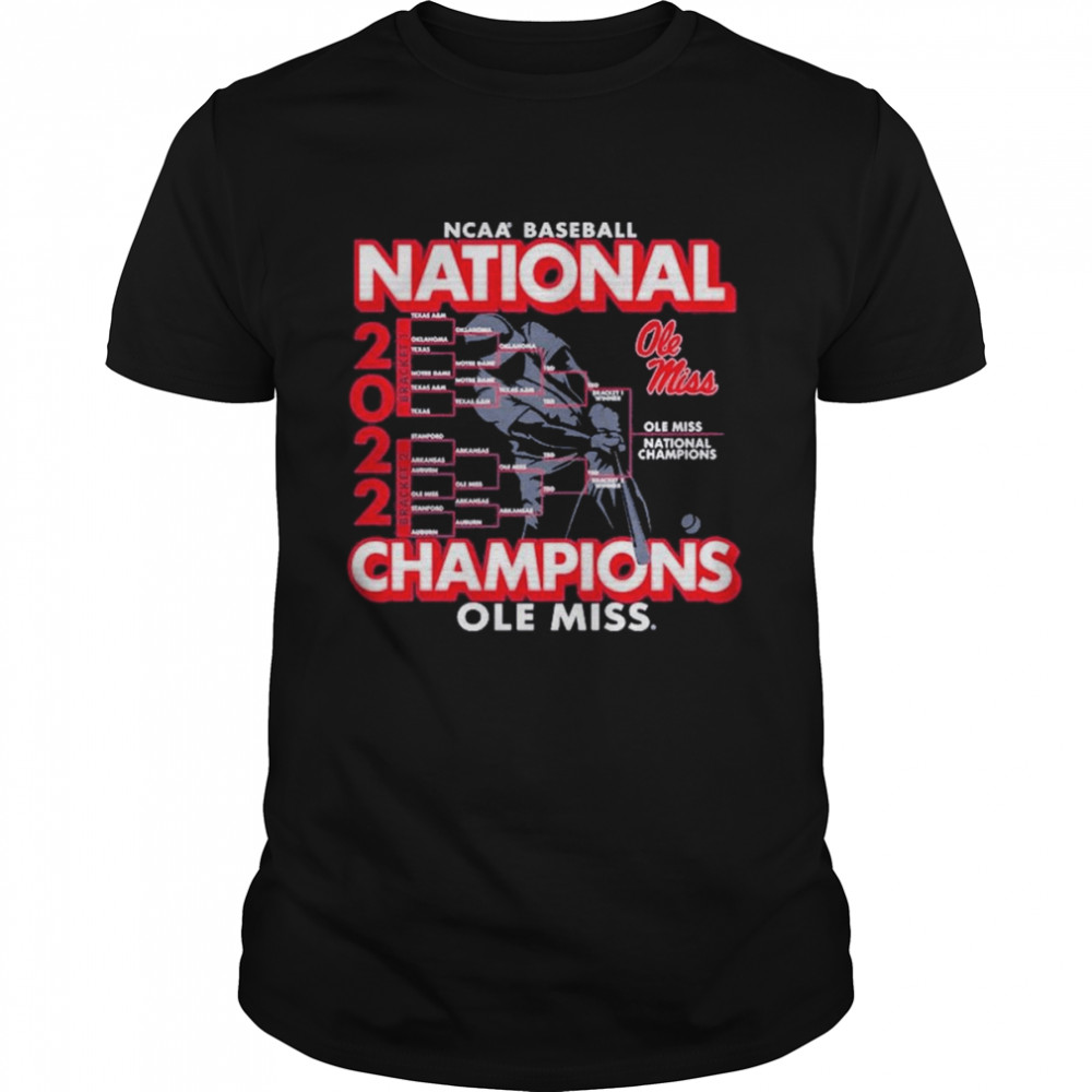 Ole Miss Rebels 2022 NCAA Men’s Baseball College World Series Champions Schedule T-Shirt
