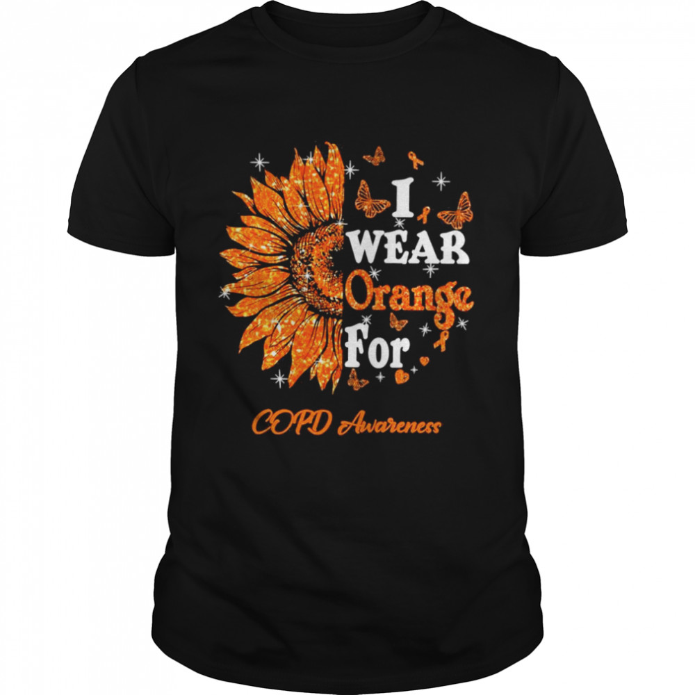 Twinkle Sunflower I Wear Orange For Copd Awareness T-Shir