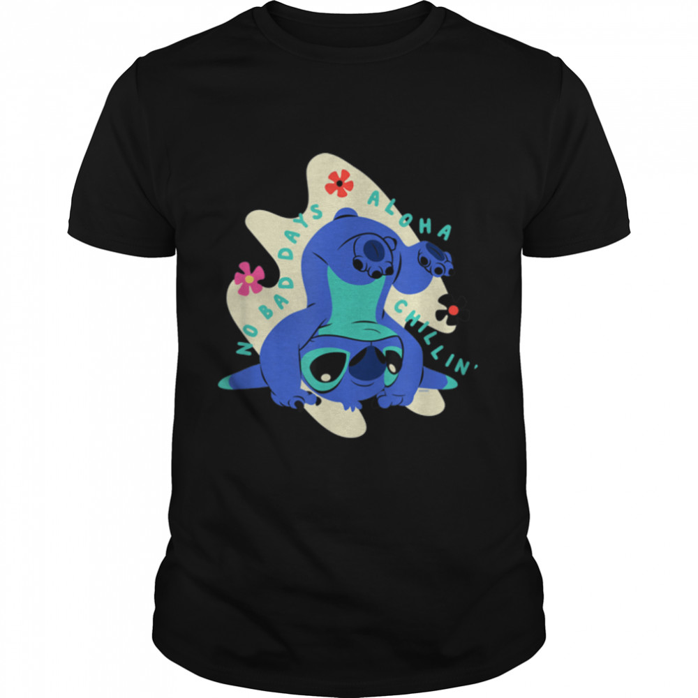 Disney Stitch No Bad Days Aloha Chillin’ T-Shirt B0B2SL23J5