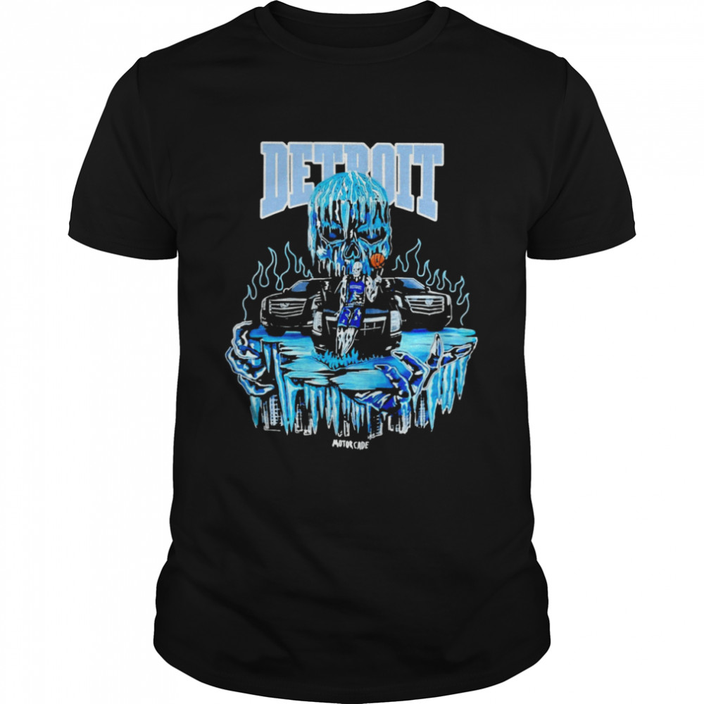 Detroit Motorcar Skeleton Basketball funny T-shirt Classic Men's T-shirt